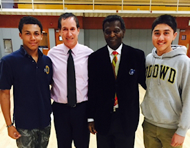 Henry organized an event at Bishop O'Dowd High School with former professional baseball player Lou Brock. Approximately 100 kids attended. (November 18, 2014)